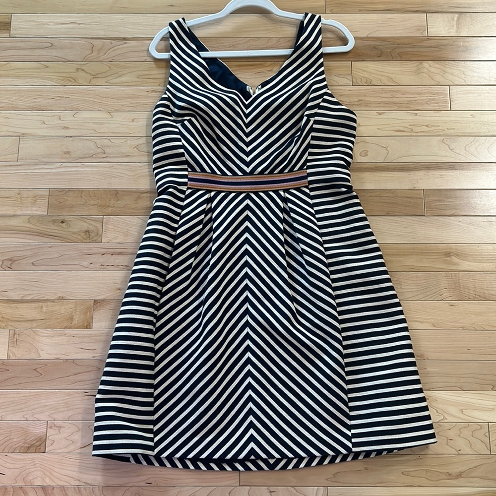 Maeve Anthropology Navy Striped Dress